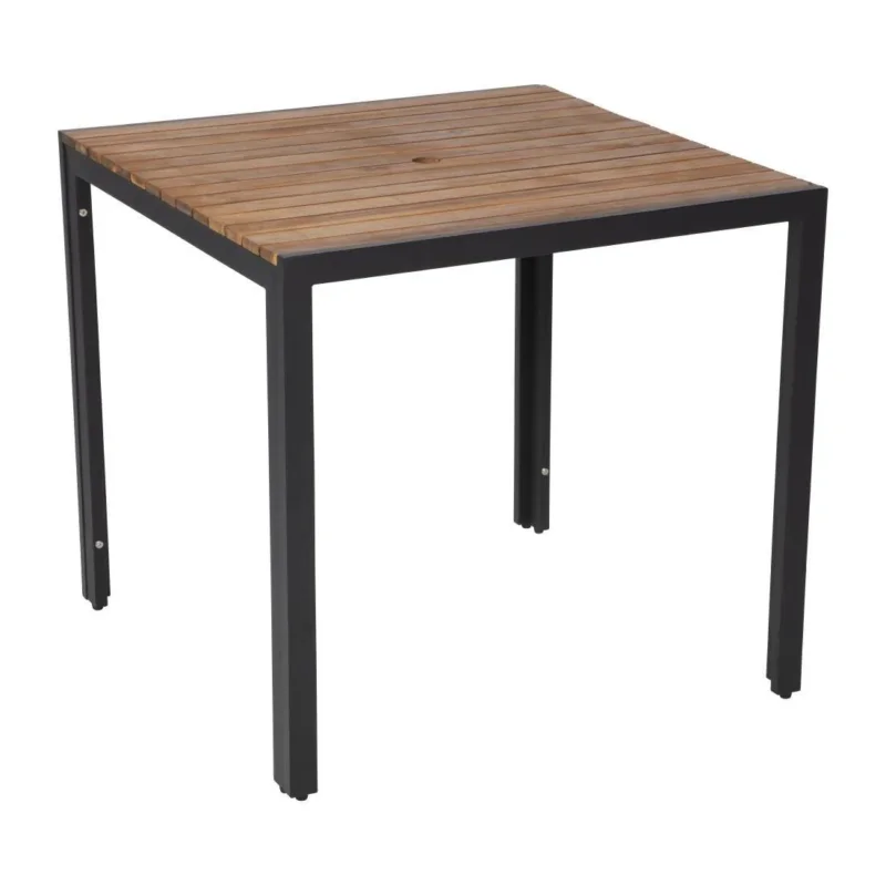 Bon Plan Table carrée en acier et acacia Bolero 80 cm