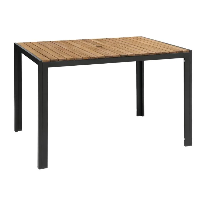 Table rectangulaire en acier et acacia Bolero 120 cm Affaire À Saisir