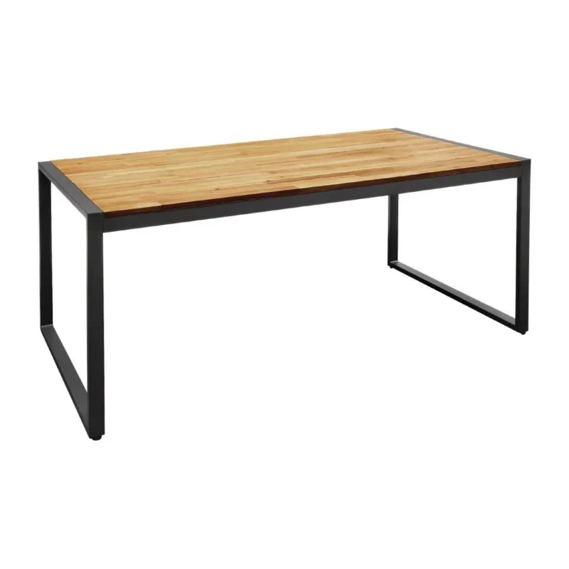 Table industrielle rectangulaire acier et acacia Bolero 180 cm Promotion Saisonnière
