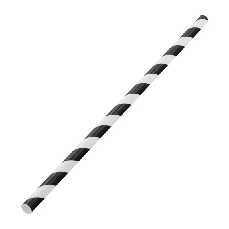 Pailles en papier rayées biodégradables Utopia noires (lot de 250) Prix Cassé