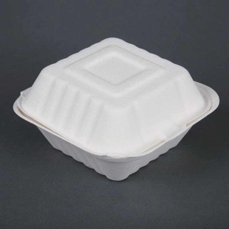 Bon Marché Boîtes à hamburger en bagasse Fiesta Compostable 155mm (Lot de 500)