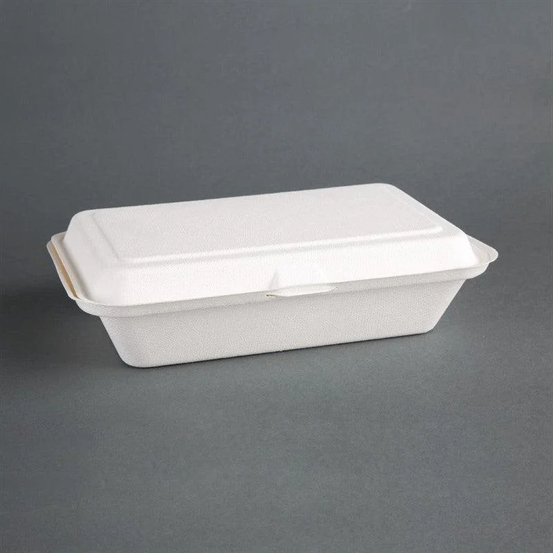 Barquettes à charnière en bagasse compostables Fiesta Compostable 24,8 cm (x250) Paiement Sécurisé