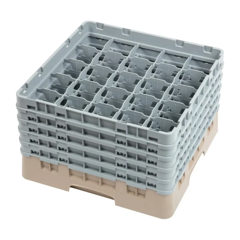 Prix Cassé Casier à verres 25 compartiments Camrack Cambro beige hauteur max 257mm