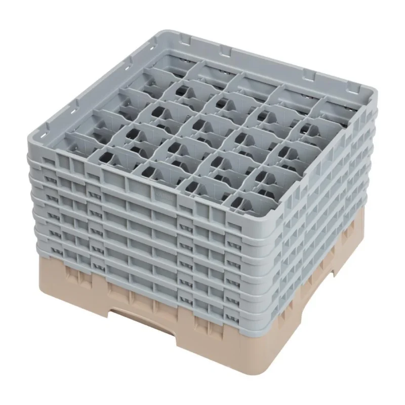 Satisfait Ou Remboursé Casier à verres 25 compartiments Camrack Cambro beige hauteur max 298mm