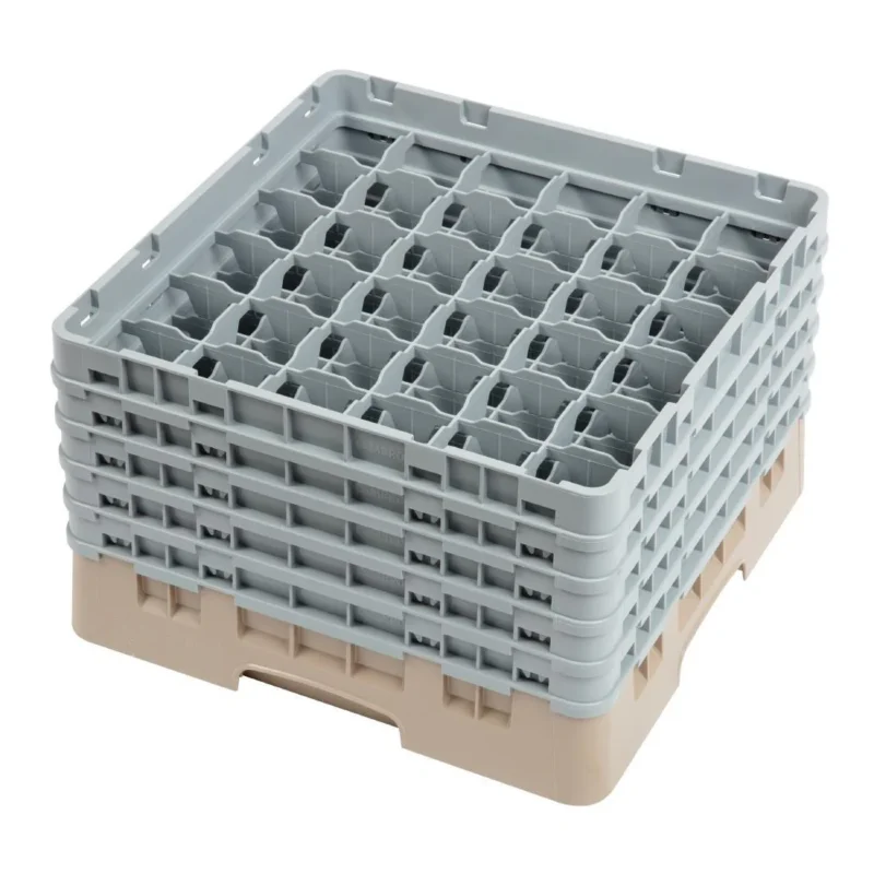 Quantité Limitée Casier à verres 36 compartiments Camrack Cambro beige hauteur max 257mm