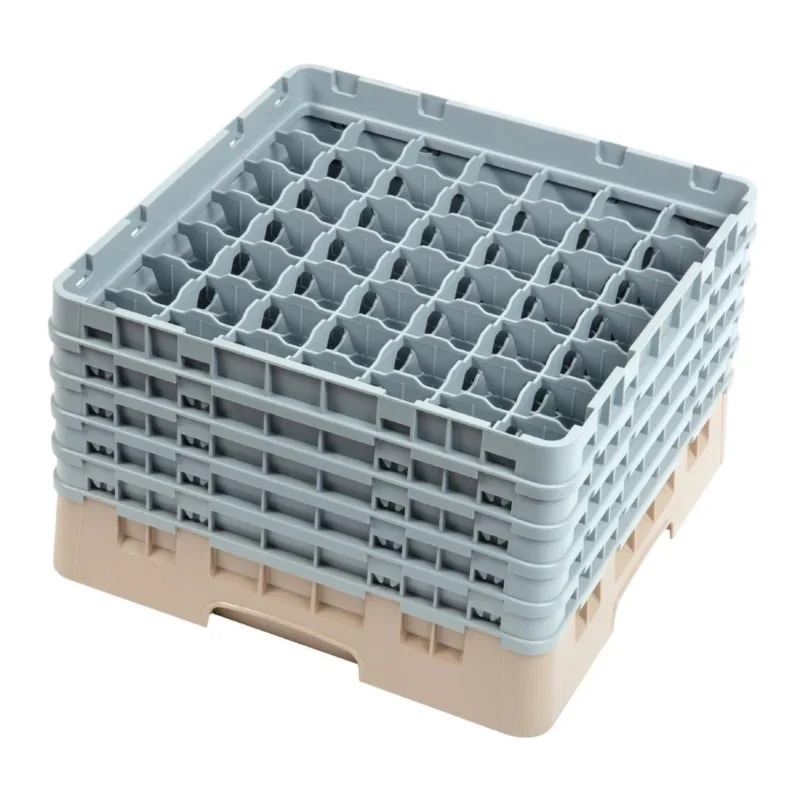 Satisfait Ou Remboursé Casier à verres 49 compartiments Camrack Cambro beige hauteur max 257mm
