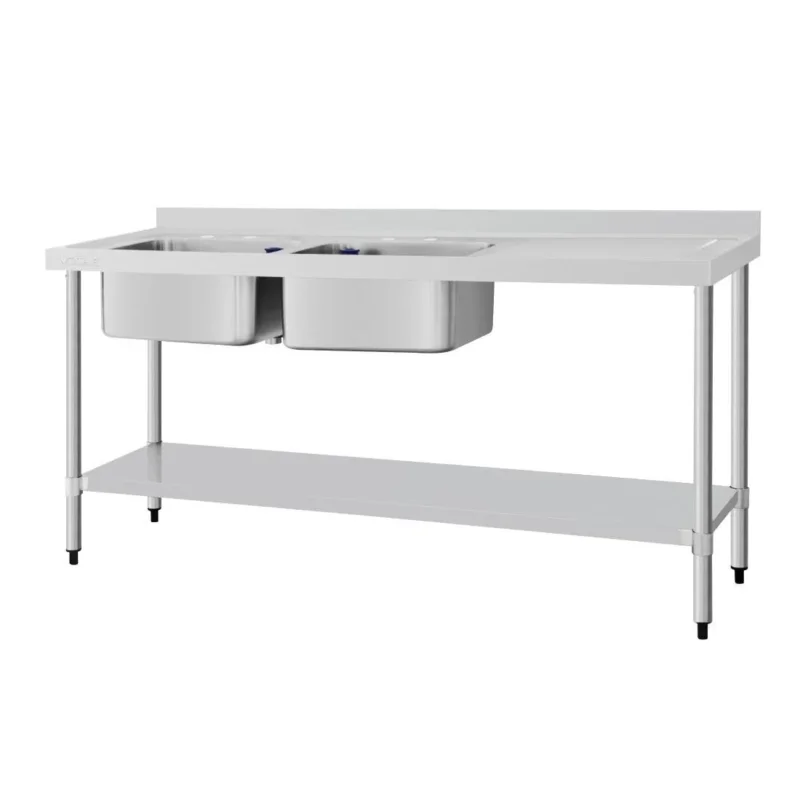 Plonge deux bacs égouttoir à droite Vogue 1800mm Nouvel Arrivage