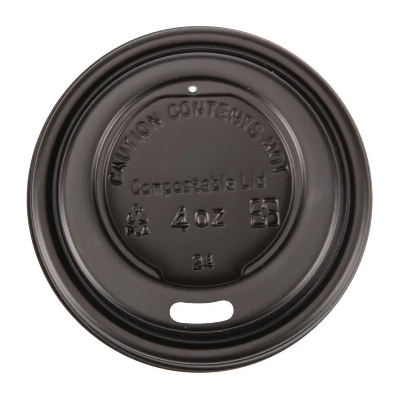 Couvercles noirs Recyclables en CPLA pour gobelets espresso 113ml Fiesta Recyclable (x50) Prix Bas