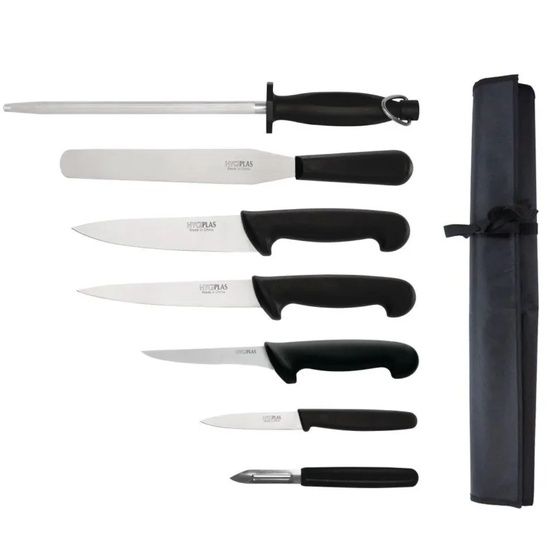 Remise Ensemble de couteaux pour débutants avec couteau de cuisinier 200mm Hygiplas