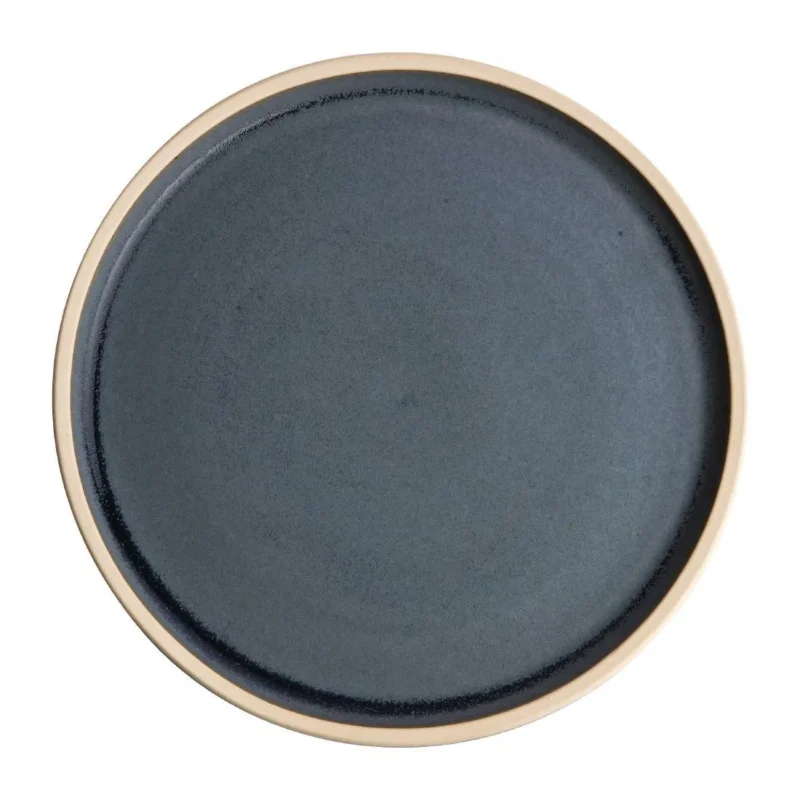 Prix Cassé Assiettes plates bord droit granit bleu Olympia Canvas 18 cm(Lot de 6)