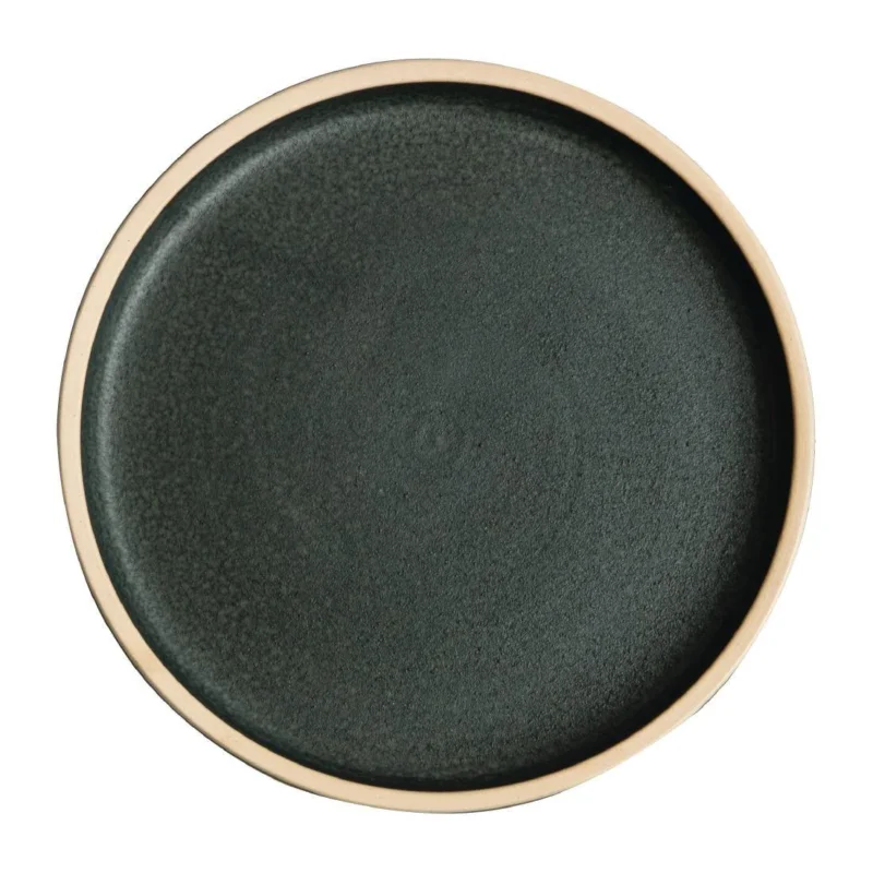 Assiettes plates bord droit vert bronze Olympia Canvas 18 cm(Lot de 6) Certifié
