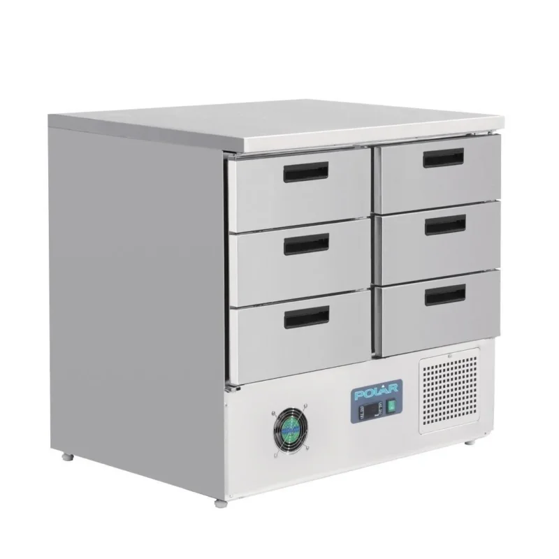 Table réfrigérée positive 6 tiroirs Polar série G 240L Prix Promo