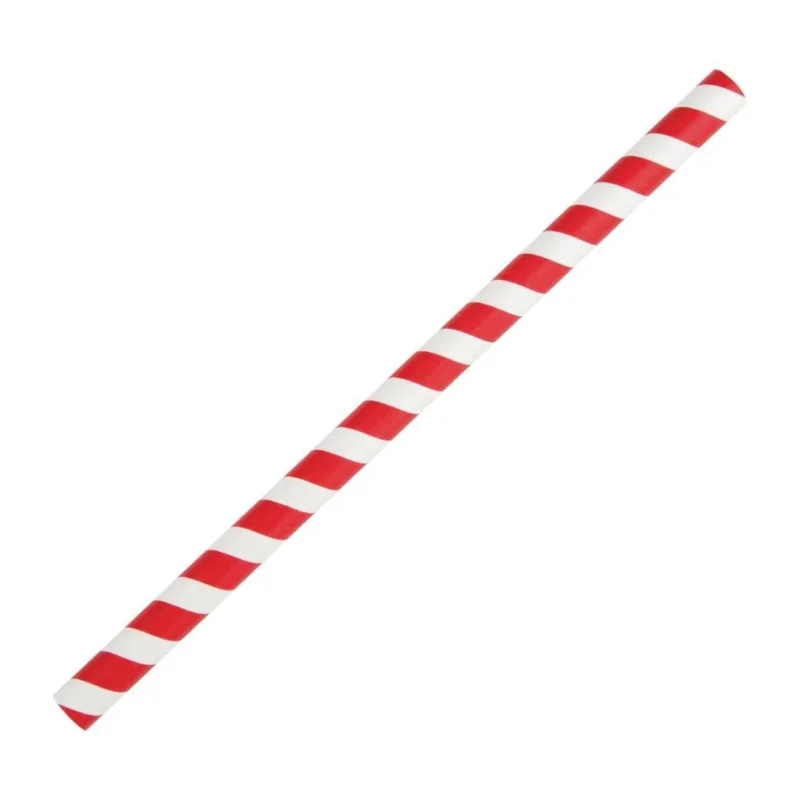 Super Prix Pailles à smoothie compostables en papier Fiesta Compostable rouges 210mm (lot de 250)