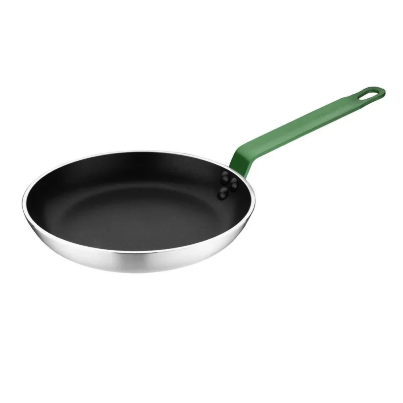 Poêle aluminium antiadhésive Teflon Platinum Plus Hygiplas avec manche vert 240mm Offre Exclusive