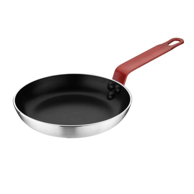 Livraison Gratuite Poêle aluminium antiadhésive Teflon Platinum Plus Hygiplas avec manche rouge 200mm
