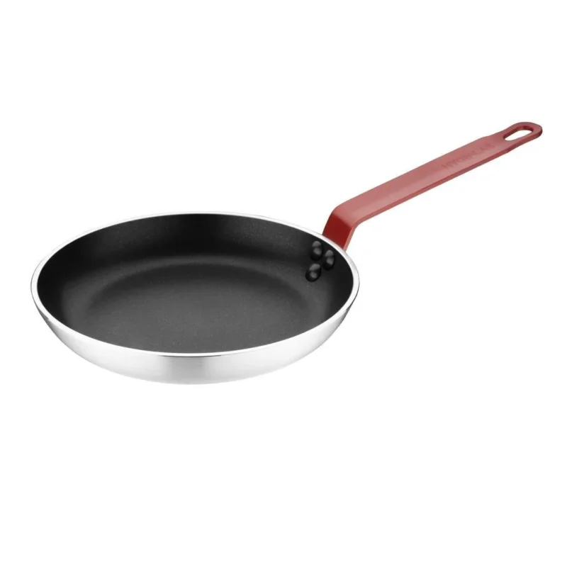 Poêle aluminium antiadhésive Teflon Platinum Plus Hygiplas avec manche rouge 240mm Soldes