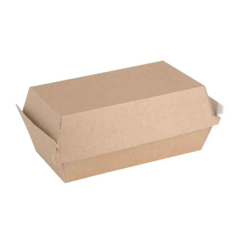 Petites boîtes kraft avec couvercle à charnière compostables Fiesta Compostable 172mm (lot de 200) Paiement Sécurisé