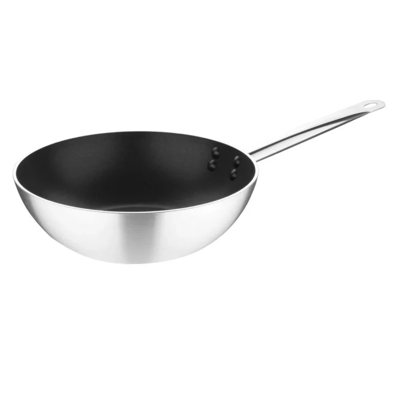 Wok aluminium antiadhesif induction Vogue Teflon Platinum Plus 300mm Prix Choc