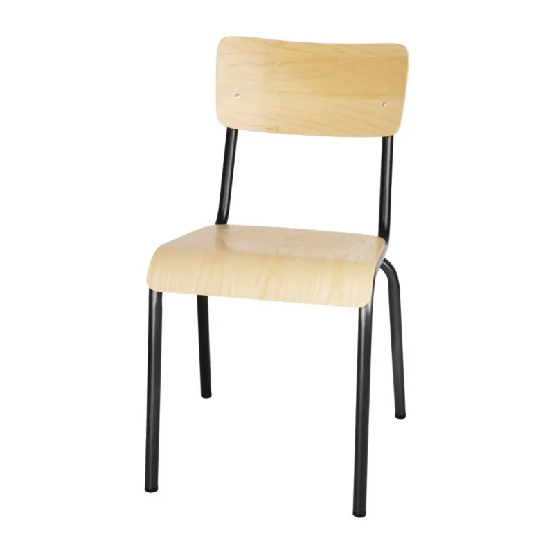 Chaises avec assise et dossier en bois Bolero Cantina gris métal (lot de 4) Meilleur Choix