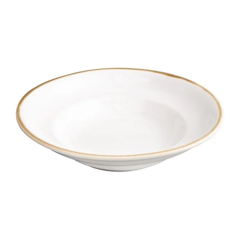 Assiettes à pâtes Olympia Kiln couleur craie 250mm (lot de 4) Meilleur Prix
