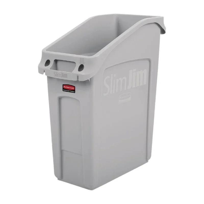 Authentique Conteneur sous-comptoir Slim Jim Rubbermaid gris 49L