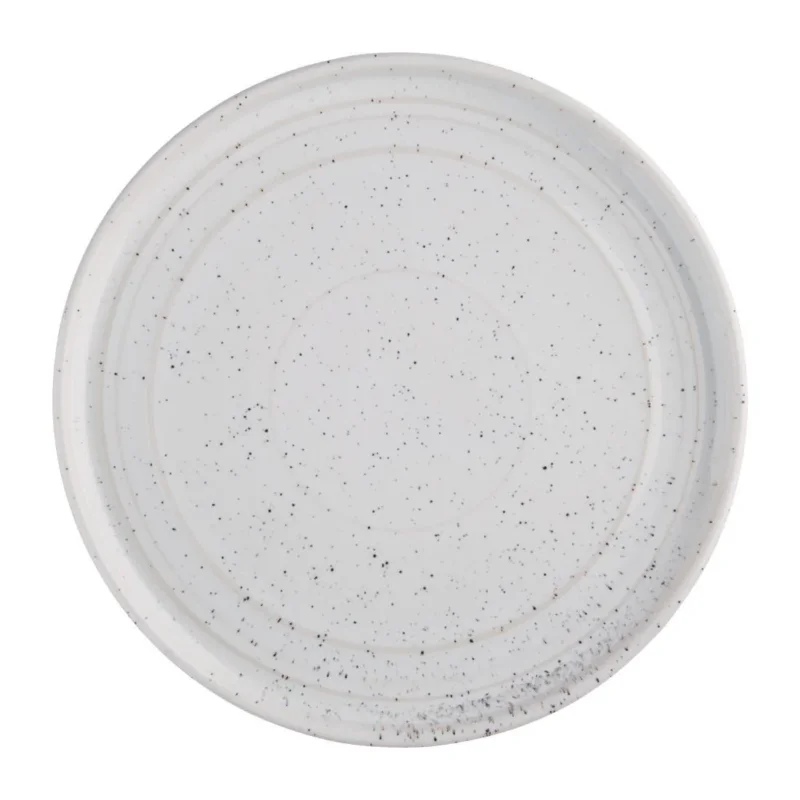 Assiettes plates rondes Olympia Cavolo blanc moucheté 220mm (lot de 6) Solde