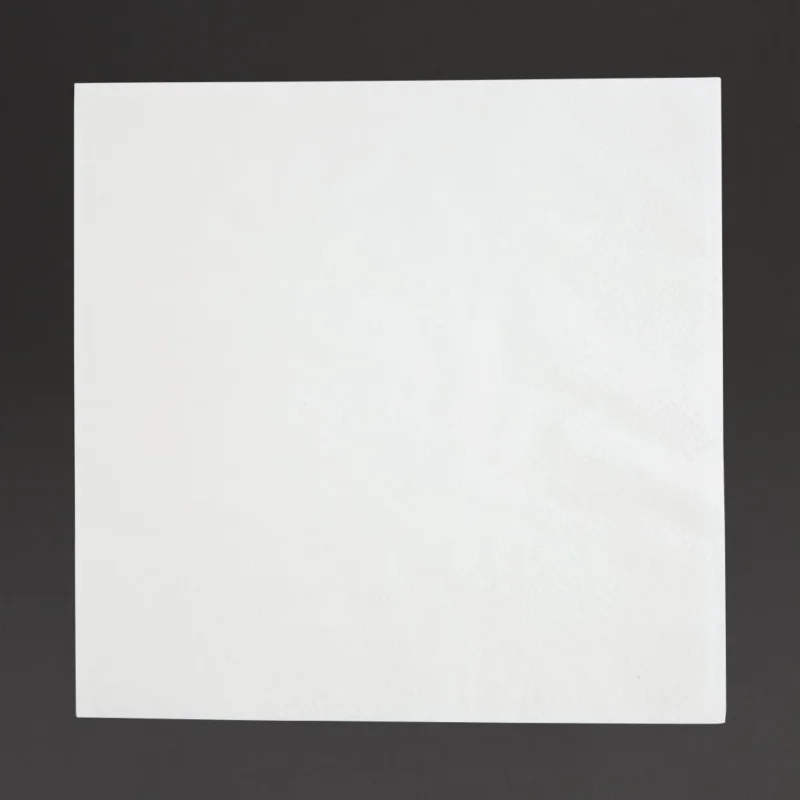 Serviettes snacking 2 plis pliage 1/4 Fiesta Recyclable 330mm blanches (lot de 2000) Meilleur Prix