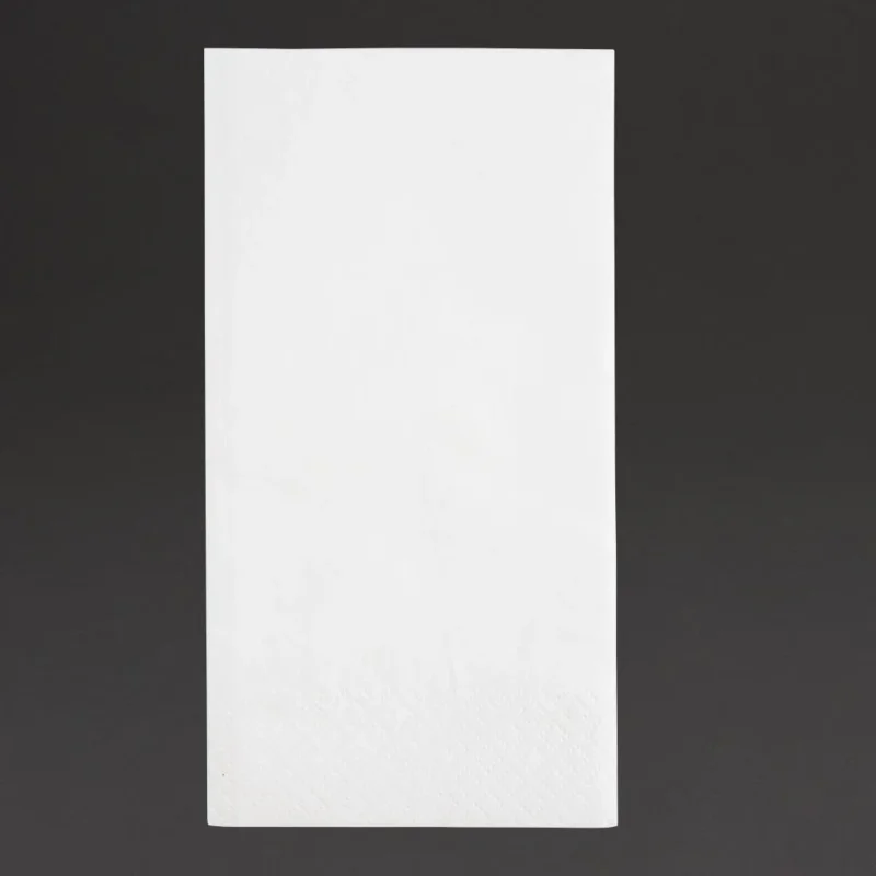 Serviettes snacking 2 plis pliage 1/8 Fiesta Recyclable 330mm blanches (lot de 2000) Certifié