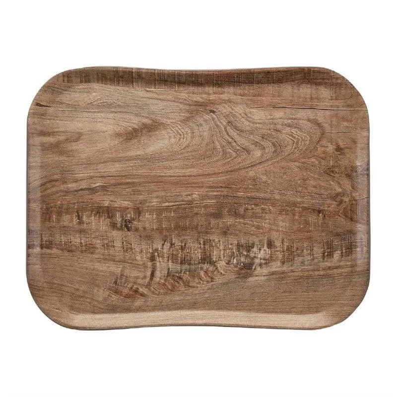 Quantité Limitée Plateau polyester Century aspect naturel bois Cambro olivier clair 360 x 460mm