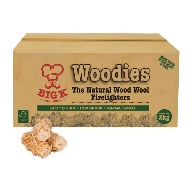 Produit De Marque Allume-feu en laine de bois naturel Big K Woodies 2Kg