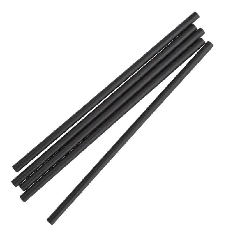 Commander Maintenant Pailles compostables en papier emballées individuellement Fiesta Compostable noires (lot de 250)