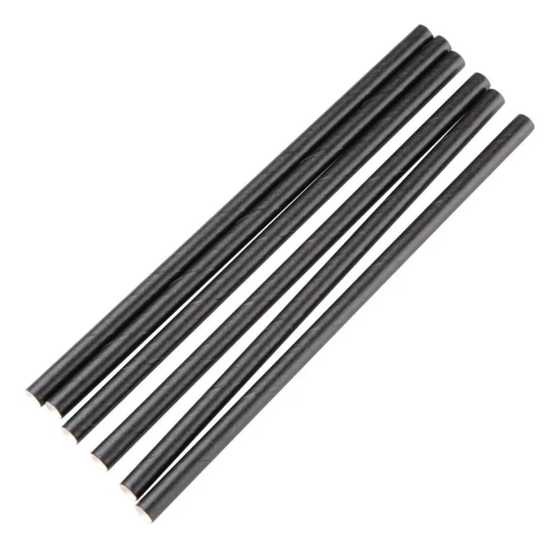 Pailles agitateurs compostables en papier emballées individuellement Fiesta Compostable noires (lot de 250) Super Prix