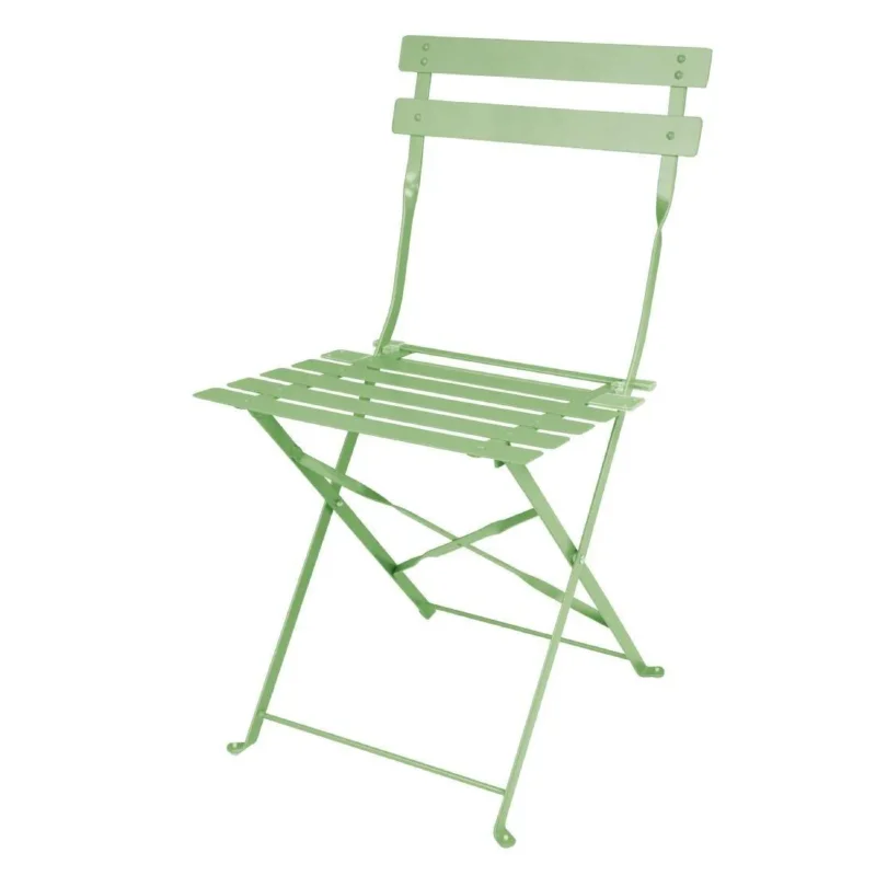 Chaises de terrasse pliantes en acier Bolero vert clair (Lot de 2) Paiement Sécurisé