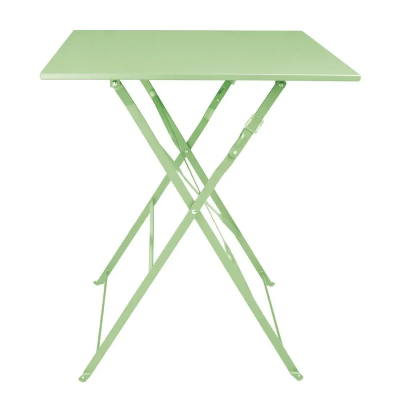 Top Vente Table de terrasse carrée pliante en acier Bolero vert clair 600 mm