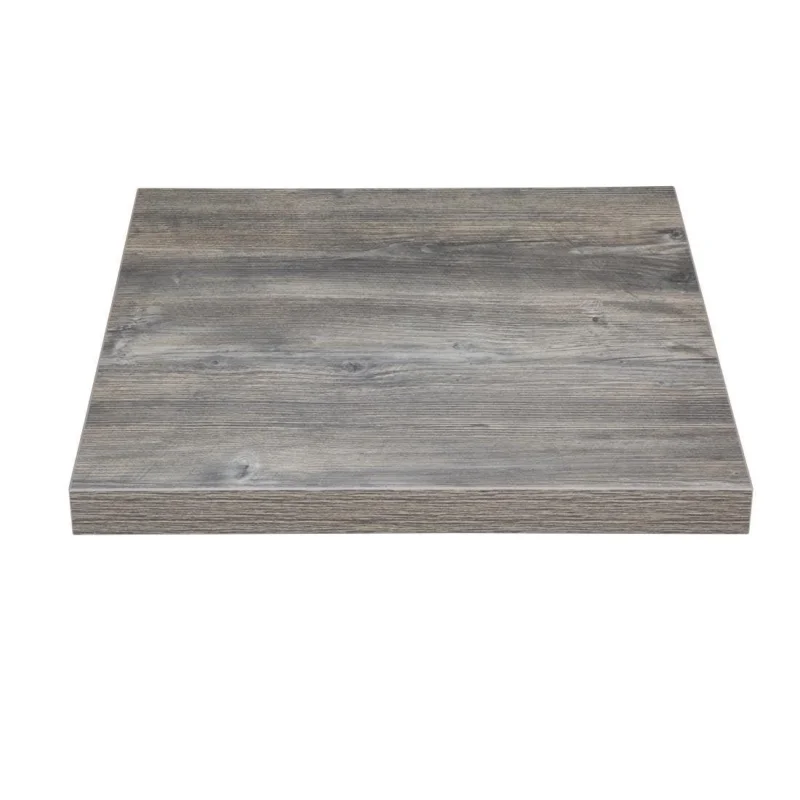 Bon Plan Plateau de table carré pré-percé en mélamine Bolero gris 700 mm