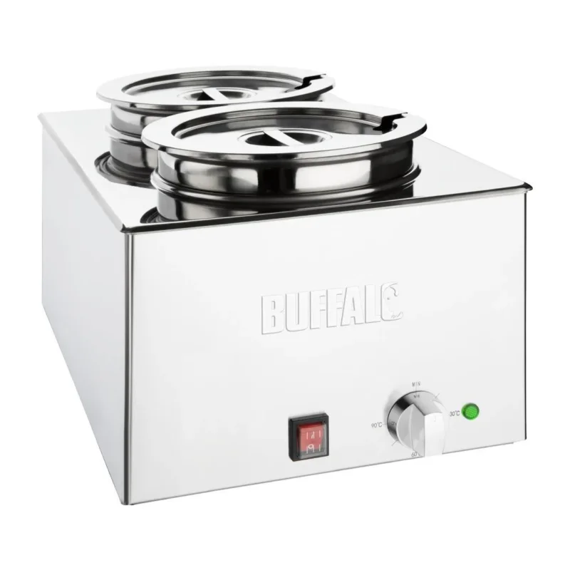 Bain-marie avec pots ronds Buffalo Retour Gratuit