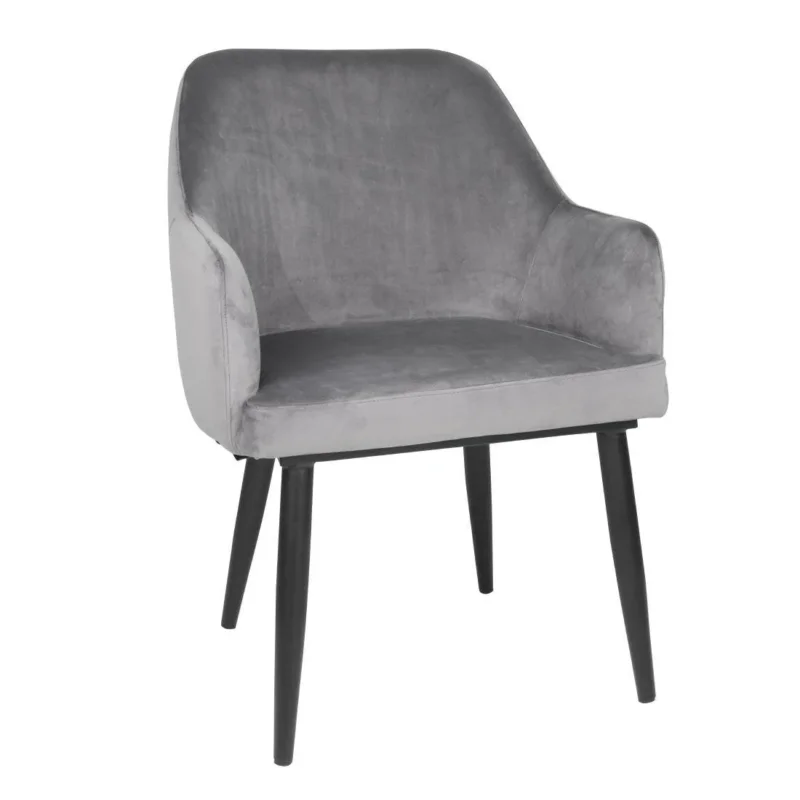 Prix Cassé Chaises en velours Bolero Lia grises (lot de 2)