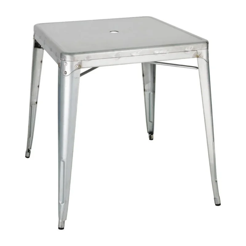 Table carrée en acier gris Bolero Bistro 668mm Solde