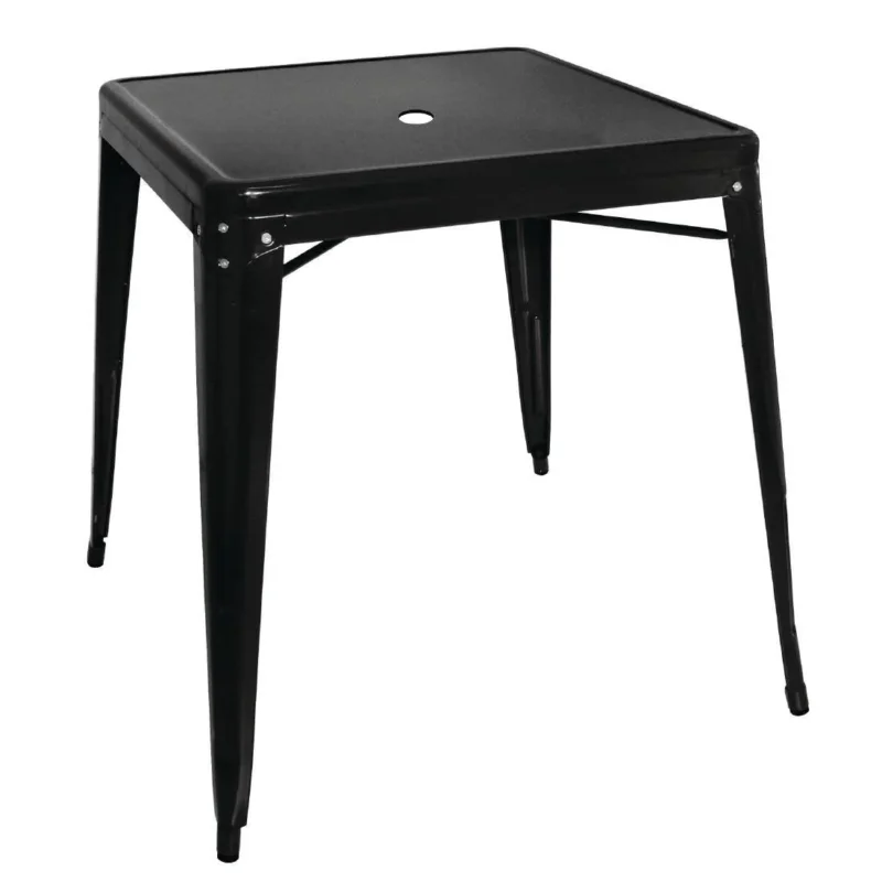 Table carrée en acier noir Bolero Bistro 668mm Remise