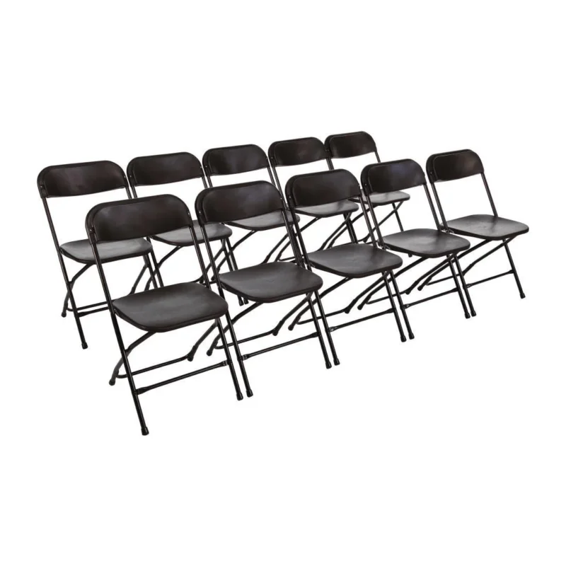 Authentique Chaises pliantes Bolero noires (Lot de 10)