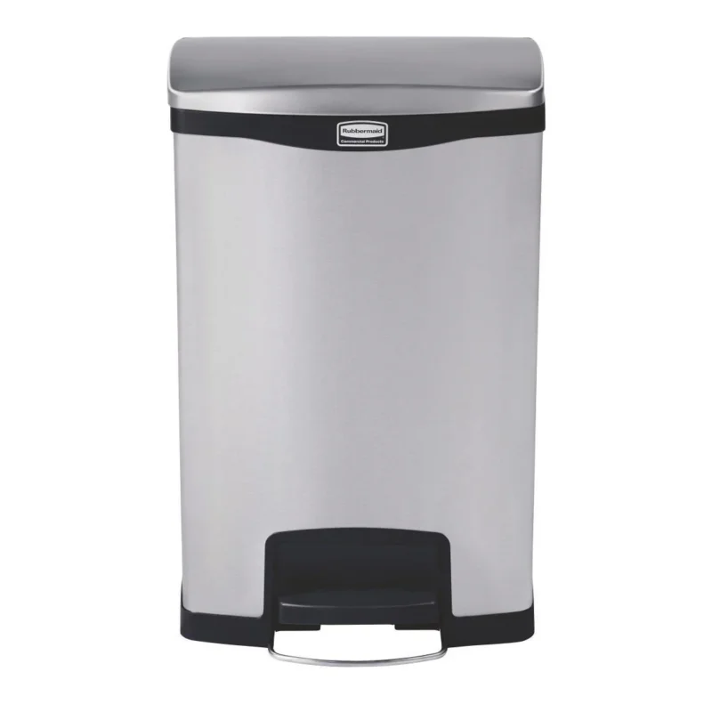 Top Vente Poubelle à pédale frontale inox Rubbermaid Slim Jim 50L