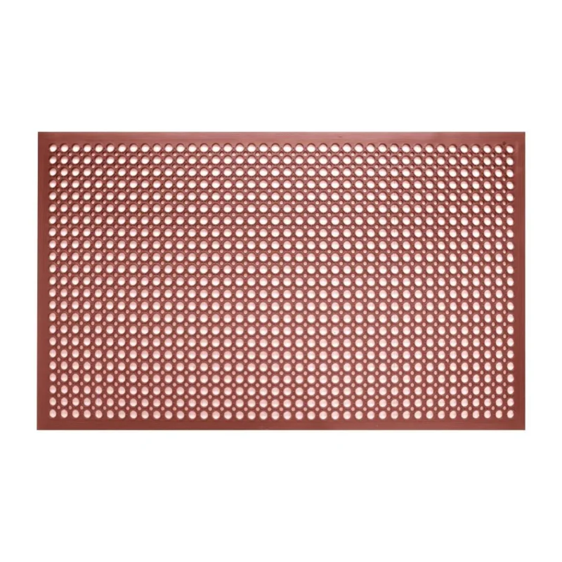 Tapis en caoutchouc antidérapant et antifatigue Jantex rouge 1500 x 900mm Bon Marché