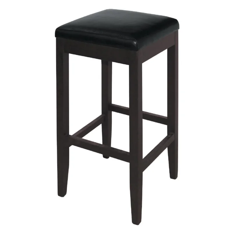 Quantité Limitée Tabourets de bar haut en simili cuir Bolero noirs (Lot de 2)
