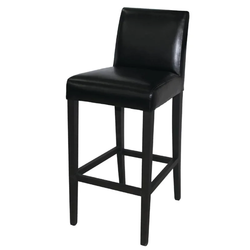 Acheter En Ligne Tabouret de bar haut avec dossier en simili cuir Bolero noir