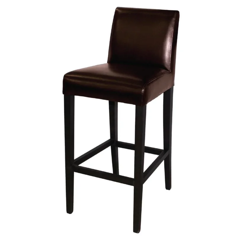 Tabouret de bar haut avec dossier en simili cuir Bolero marron foncé Affaire À Saisir