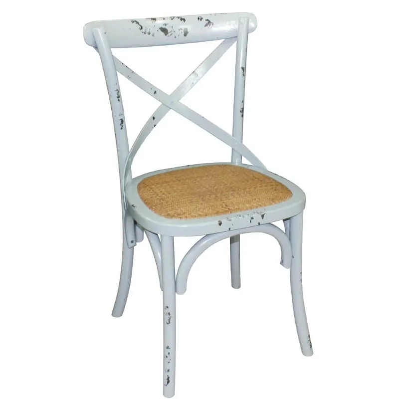Populaire Chaises en bois patiné avec dossier croisé Bolero bleues (Lot de 2)