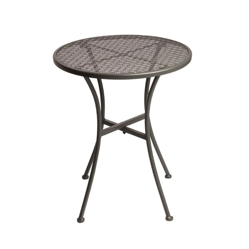 Table bistro ronde en acier ajouré Bolero grise 600mm Prix Promo