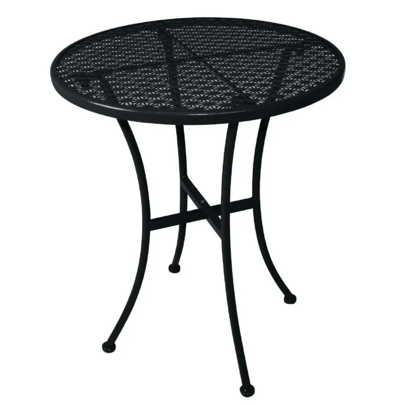 Retour Gratuit Table bistro ronde en acier ajouré Bolero noire 600mm