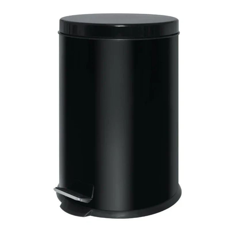 Poubelle à pédale en acier inoxydable noire 20L Seulement Aujourd’hui