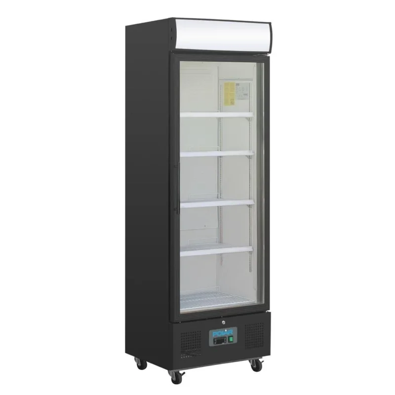 Expédié Aujourd’hui Vitrine réfrigérée positive avec caisson lumineux Polar Série G 368L noire